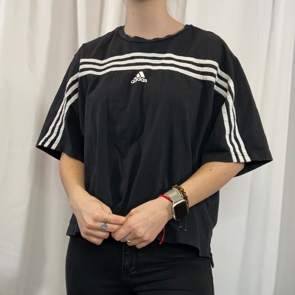 Adidas cropped tri-stripe crop top XL - Picture 3 of 16